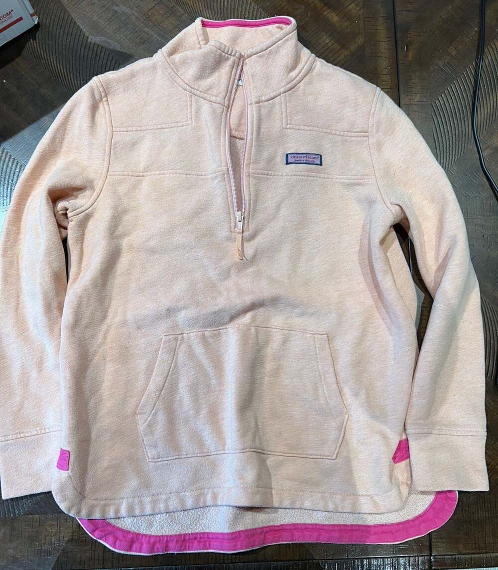 Vineyard Vines Peach Quarter-Zip Shep Shirt Pullover Size S